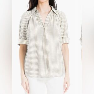 NWT Max Studio Striped Short Sleeve Blouse size XL